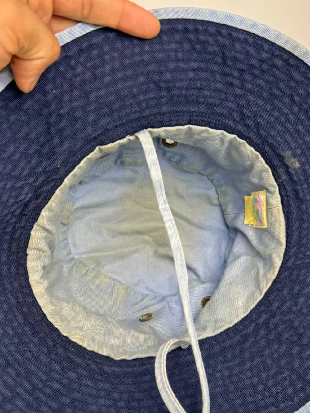 Vintage Tropical Trends DPC Reversible Sun Hat Bucket Cap Blue L Chin Strap